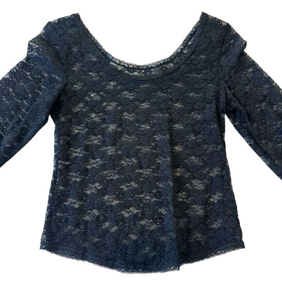 Pacsun John Gault Black Mesh Lace Sheer Long Sleeve Witchy Whimsigoth Top, OS - Picture 3 of 6
